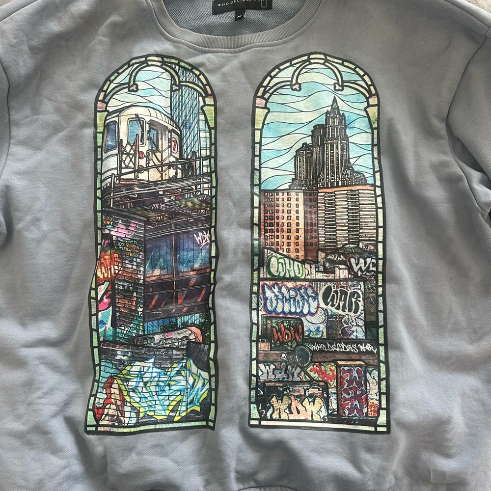 Who Decides War Politics As Usual Crewneck Sweater sz Medium - Picture 3 of 7